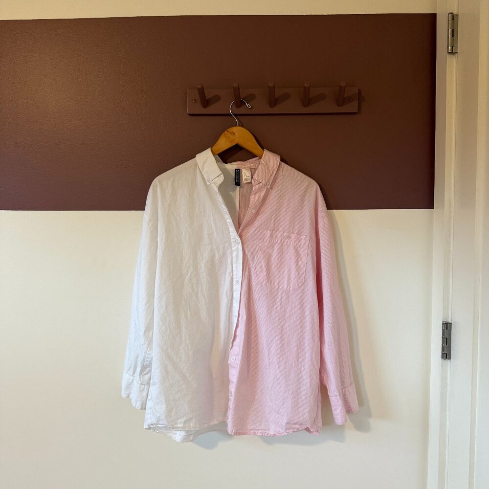 H&M Divided Half & Half Oversized Button Down